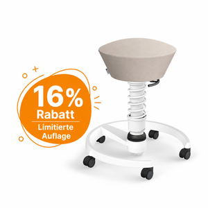 Aeris Swopper mit Rollen (Weiss) – Ergonomischer Sitzhocker für aktives Sitzen