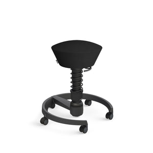 Aeris Swopper mit Rollen (Schwarz) – Ergonomischer Sitzhocker für aktives Sitzen