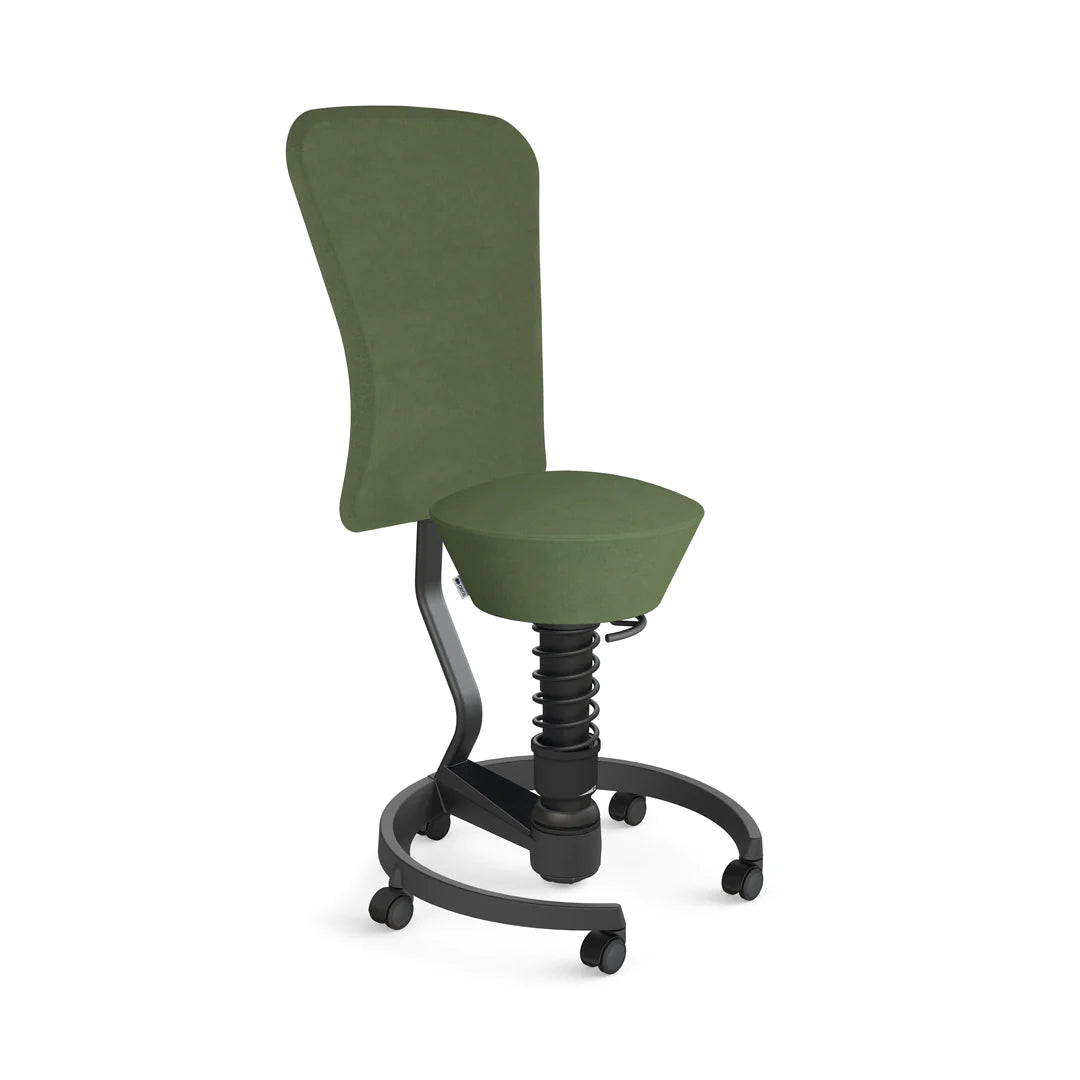 Swopper Black with backrest &amp; castors