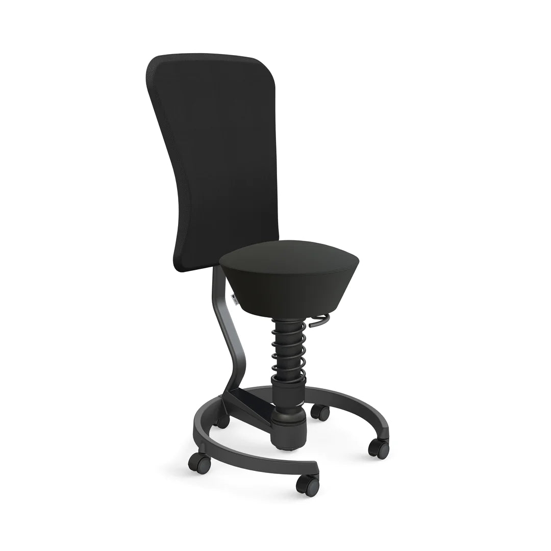 Swopper Black with backrest &amp; castors