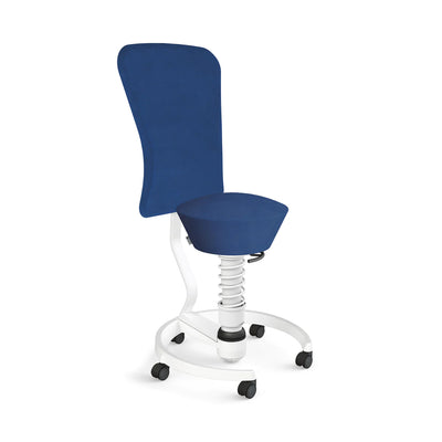 Swopper white with backrest castors hard floor