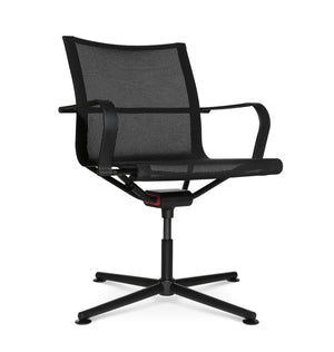 D1 Office Besucherstuhl Schwarz m. Gleitern