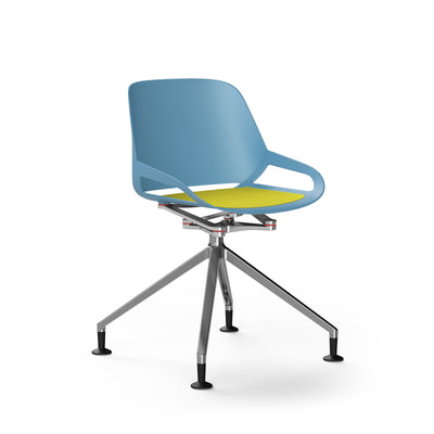 Aeris - Numo (Fußkreuz Gleiter) - Besprechungsstühle - Blau - Chrom Glänzend - Gelb - 123HomeOffice